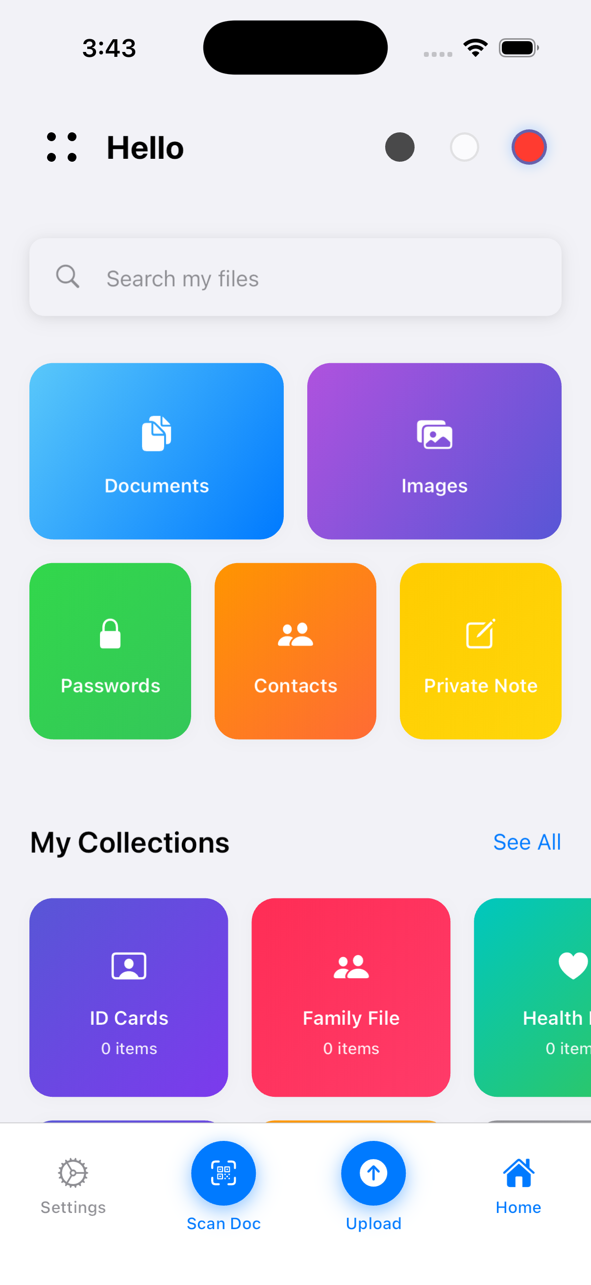 Home Screen - Light Theme